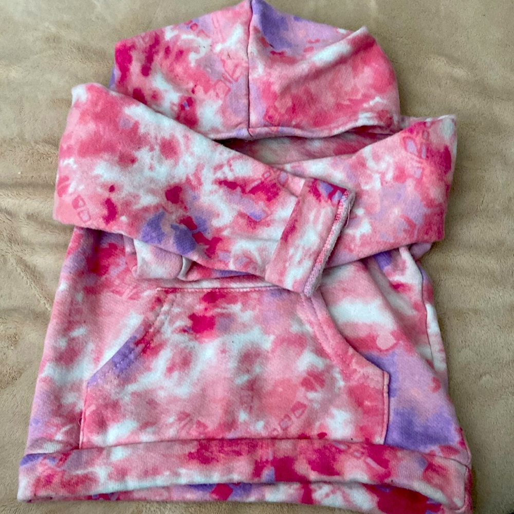 Toddler girls tie die hoodie